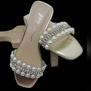 Betsy Johnson Madge Gold Slide Sandals